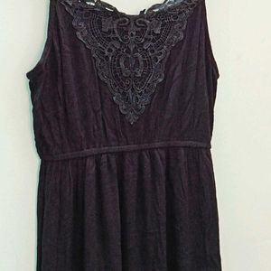 Black Sleeveless Gown Type Dress(New)