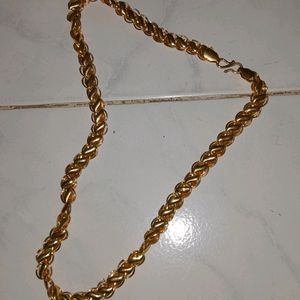 Combo Of Gold Plated Chain + Heart Earings
