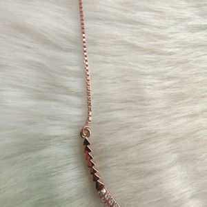 92.5 Sterling Silver Rose Gold Choker WTh Hallmark