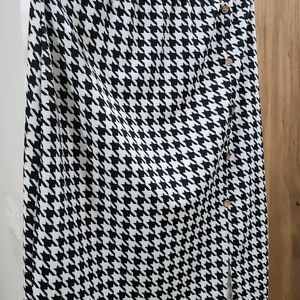 Black And White Checked Skirt