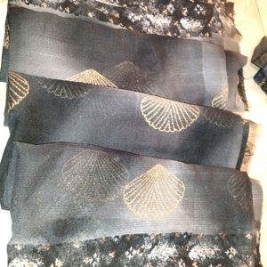 Saree Black Grey