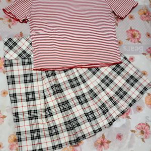 Pinteresty Zara Red White Striped Crop Top