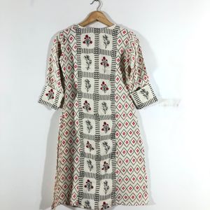 Off White Printed Kurta(Women’s)