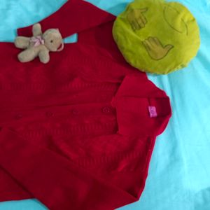 Red Colour Cardigan