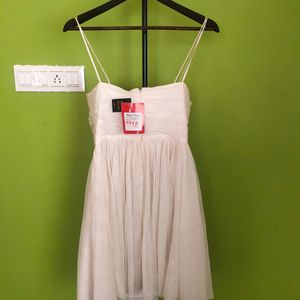 White Flared Net Party Dress/New (Reselling )