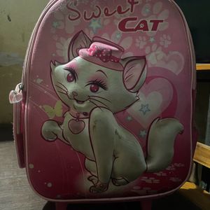 Sweet Kitty Pink Trolley School bag