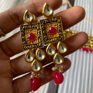 Pink Kundan Choker Set