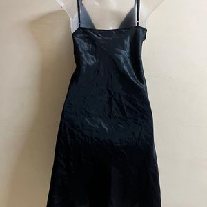 Korean Silk Sexy Black One Piece