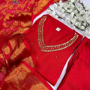 Red Kurta Pant & Dupatta Set🎉