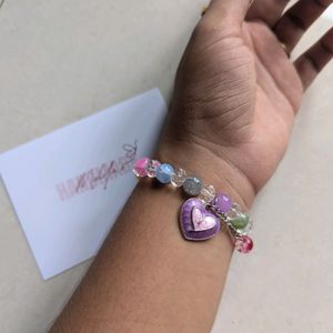 ♥️ Lavender Heart Pastel Beads Bracelet♥️