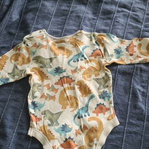 Cotton Dino Print Onesie Full Sleeve