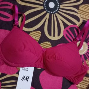 Pure Cotton Pink Bra H&M