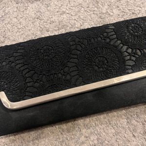 Black Lace Detail Clutch