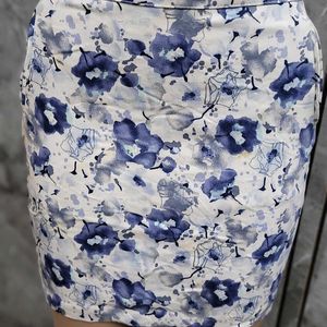 White with Grey Printed Skirt