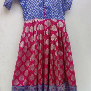 Silk Dress With Net Dupatta