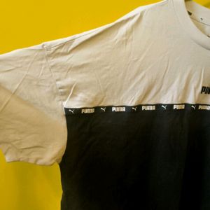 ORIGINAL PUMA BLACK N WHITE CROP OVERSIZED TSHIRT.