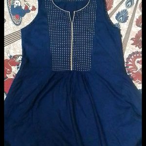 NAVY BLUE KURTI / TUNIC ( M SIZE )