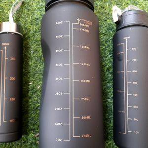 Motivation Water Bottle Set Of 3 Golden Embossing