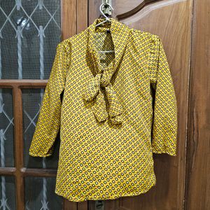 Mustard Yellow Formal Tie Up Top