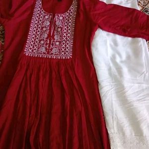 Like New Kurta Set In Maroon Colour