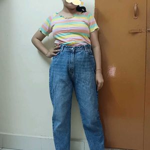 High Waisted Mom Fit Jeans