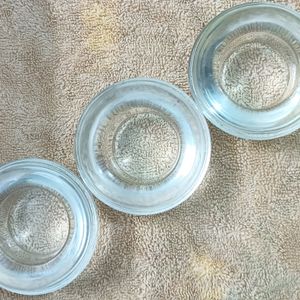 Clear Glass Thick Tealight Candle Holders.(3pc)