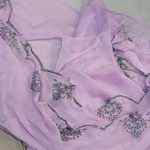 Lavender Sajnii Suit Border Dupatta