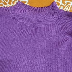 Purple High Neck Sweater