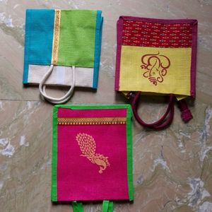 Beautiful Designs Jute Bags For  Lunch/Return Gift