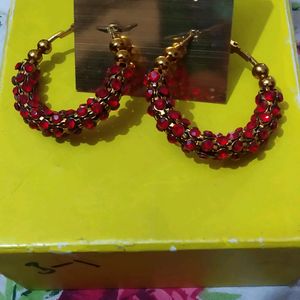 Red Stone Big Hoops