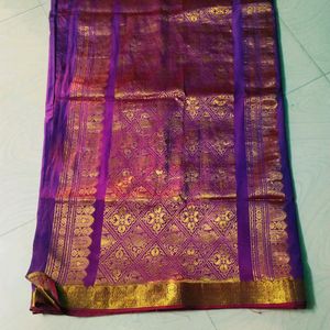 Purple Colour Pure Gadwal Saree