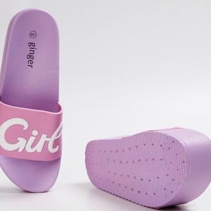 Typographic Printed Slides Slippers