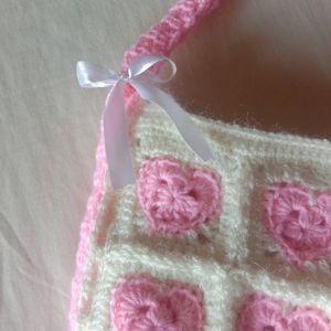 Cute Crochet Heart Shoulder Bag