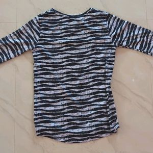 Black And White Zebra Print Top