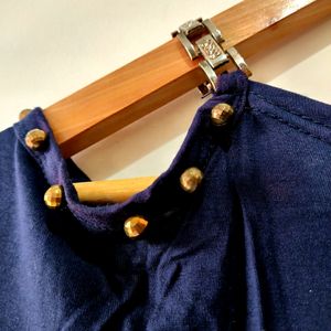 NAVY BLUE ONE SHOULDER TOP