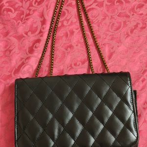 Black Leather Sling Bags For Women's Ladies