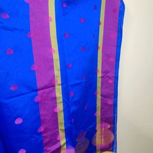 Royal Blue Chanderi Cotton Saree