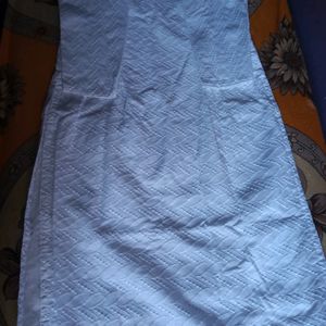 Pure cotton white coloured boatneck chikankari kur