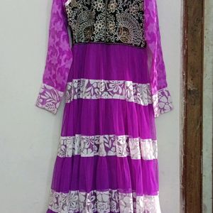 Anarkali Purple Dress For Girls