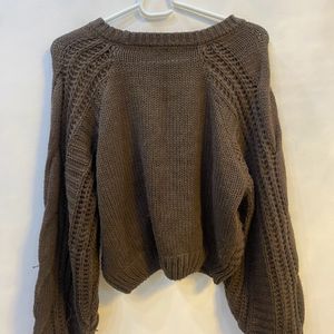 Brown Cute Crop Top For Winters