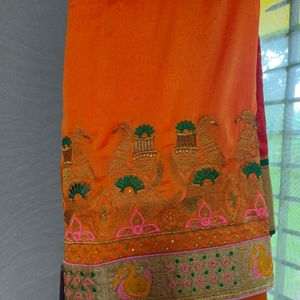 Beutiful Embroidery Work Saree