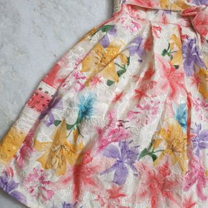 Multicolor Butterfly Floral Kids Dress