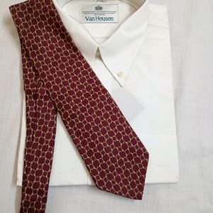 Halston Red Pattern Men's Tie