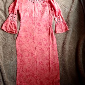 Mirror And Lace Work Kurti