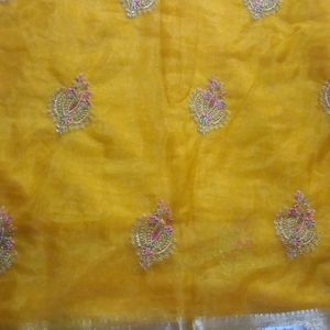 Yellow 💛 Organza Saree