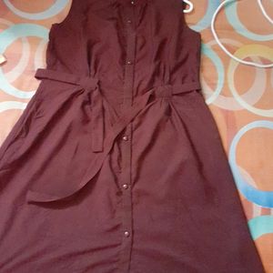 beautiful marron colour dress...high neck ...front