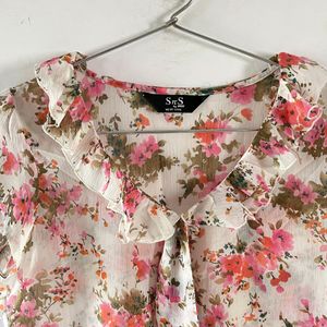 Ruffled Floral Top