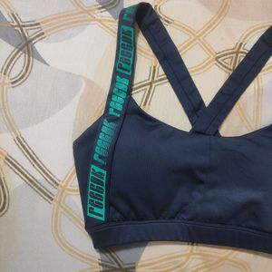 Reebok Logo Pushup Padded Sports Bra.