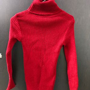 Maroon Knitted Sweater Top