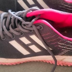 Gray And Pink Sports Shoes